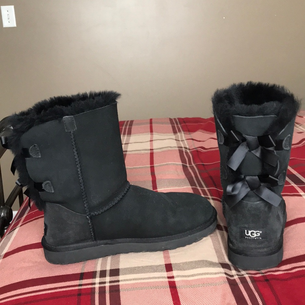 Black UGG boots w/ bows